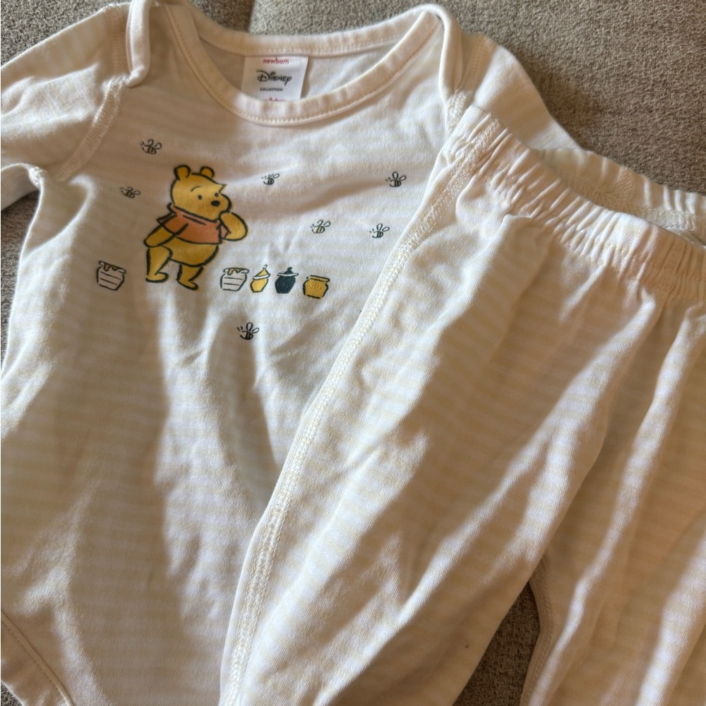 Hanna Andersson Disney Winnie the Pooh Baby Onesie and Pants Matching Set